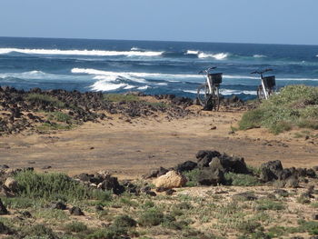 Scenic view of beach against sky