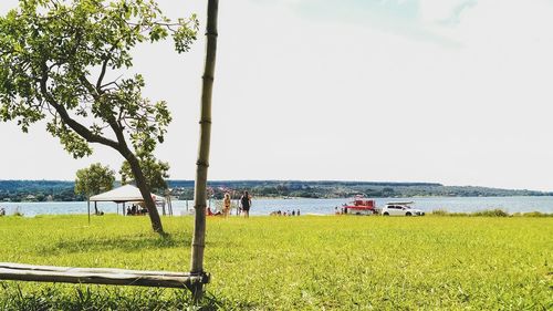 Scenic view of park against sky