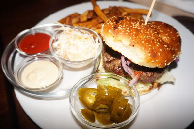 Close-up of served food