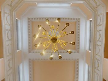 Low angle view of chandelier