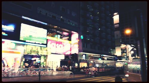 Illuminated city at night