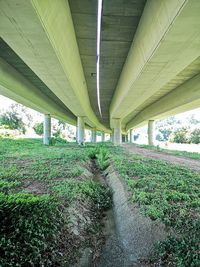 High angle view of bridge over road