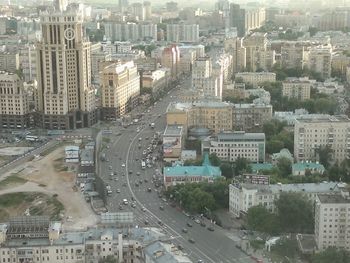 High angle view of city street