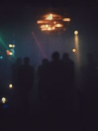 View of illuminated lights at night