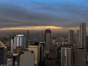 Cityscape against sky during sunset