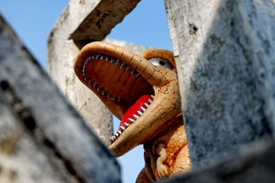 Low angle view of a horse sculpture