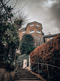 Low angle view of old building against sky