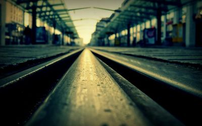 Surface level of railroad tracks
