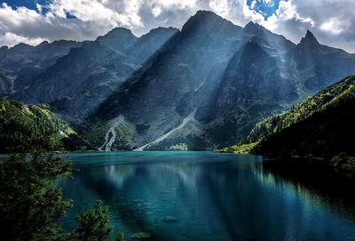 Scenic view of lake against mountains