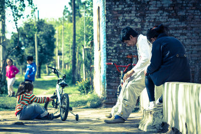 Man sitting on bench