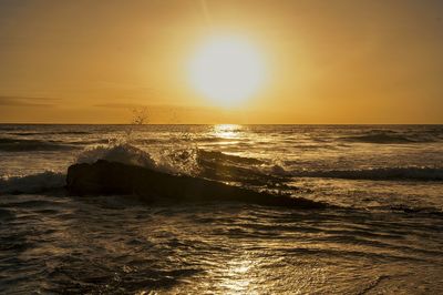 Scenic view of sea during sunset