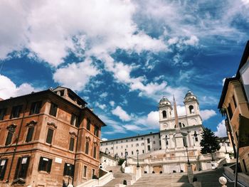 Low angle view of buildings against sky
