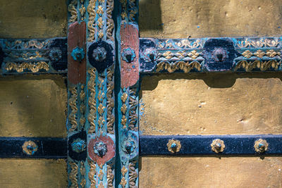 Full frame shot of old metal door