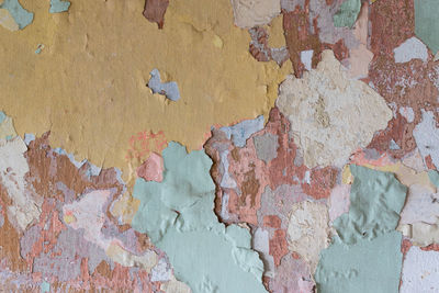 Full frame shot of peeled wall