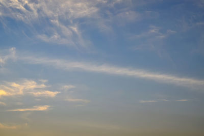 Low angle view of sky at sunset