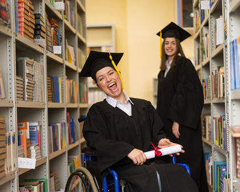 Portrait of woman in graduation