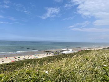 Scenic view of beach against sky