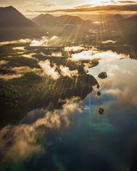 Aerial view of landscape against sky