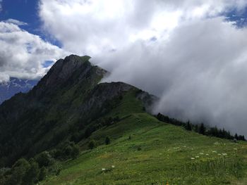 Scenic view of mountains against sky