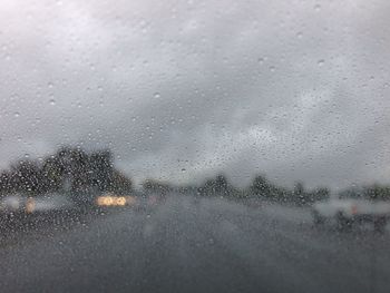 High angle view of water drops on glass