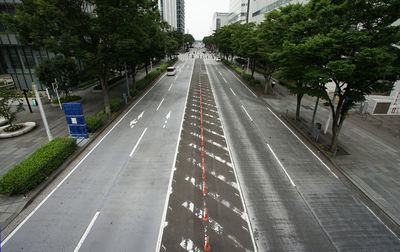 High angle view of road in city