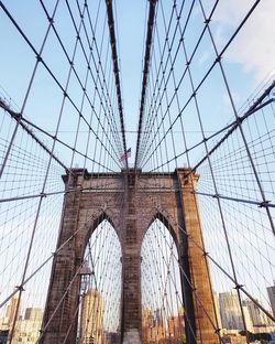 Low angle view of brooklyn bridge