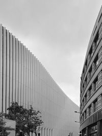 Low angle view of modern buildings against sky