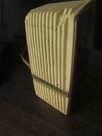 High angle view of table on floor at home