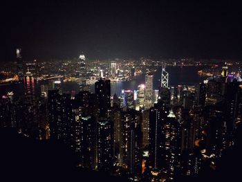 Illuminated cityscape at night