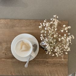 Directly above shot of coffee on table