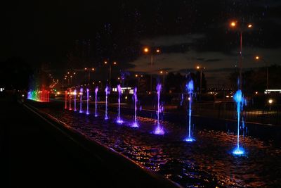 Illuminated city at night