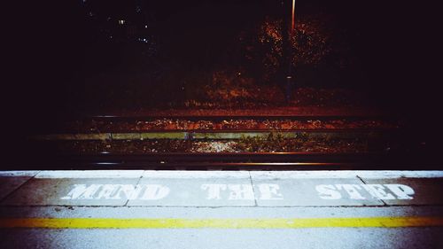 Illuminated lights at night