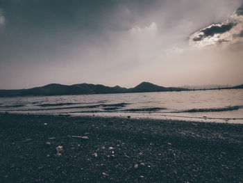 Scenic view of beach against sky