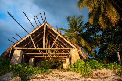 Build structure or boat house on the beach of anse union, la digue island, seychelles