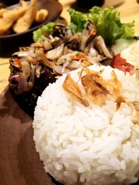 Close-up of meal served in plate