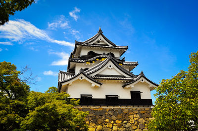 Low angle view of temple against sky