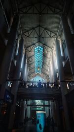 Low angle view of illuminated ceiling of building