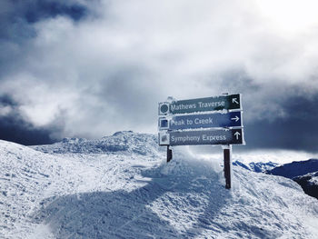 Slope direction post in whistler