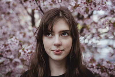 Close-up portrait of a beautiful young woman