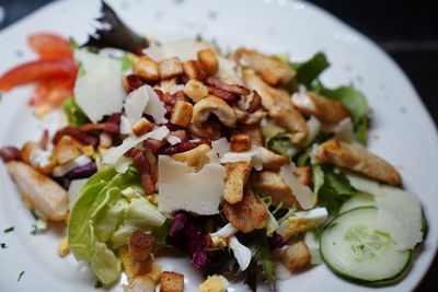 Close-up of meal served in plate