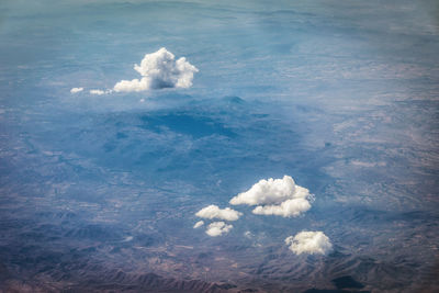 High angle view of sea against sky