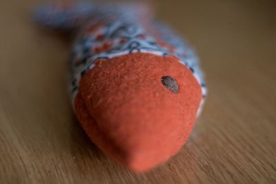 Close-up of strawberry on table