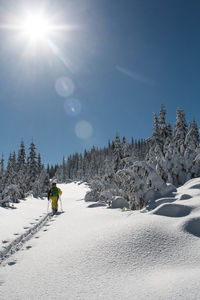 Scenic view of snowcapped mountain against sky