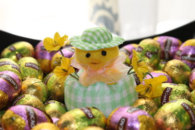 Close-up of stuffed toy at home