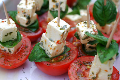 Close-up of salad served in plate