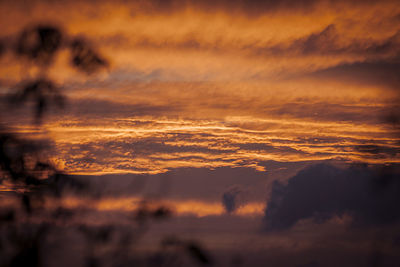 Scenic view of dramatic sky during sunset