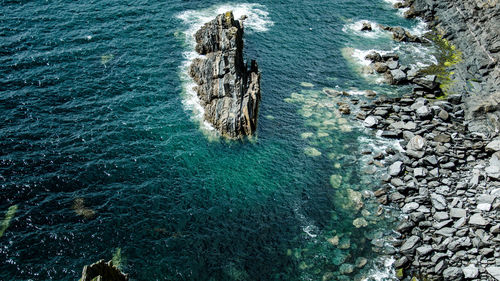 High angle view of sea