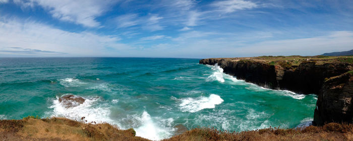 Panoramic view of sea against sky