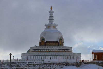 Low angle view of temple against sky