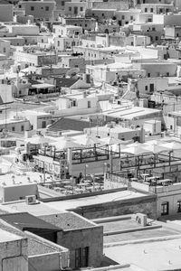 High angle view of buildings in city